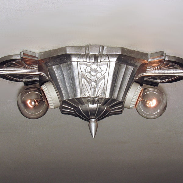 STELLAR! Pair Available Antique 1930 LINCOLN "MARIETTA" Light Fixture Art Deco