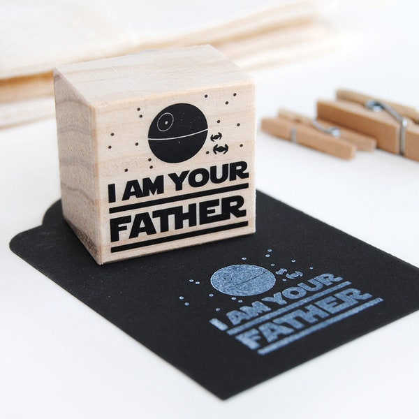I am your father stamp, geek scrapbook stamp, geek fathers day decoration, I am your fathers day tags, geeky father postcard, nerd galaxy