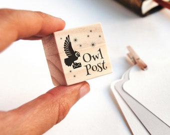 Magical Owl Post Rubber Stamp - Perfect for Snail Mail and School of Magic Letters