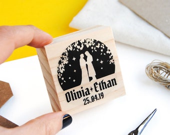 Elven wedding custom stamp, geeky wedding stamp, elven wedding decoration, movie theme wedding, LOTR wedding, one wedding to rule them all