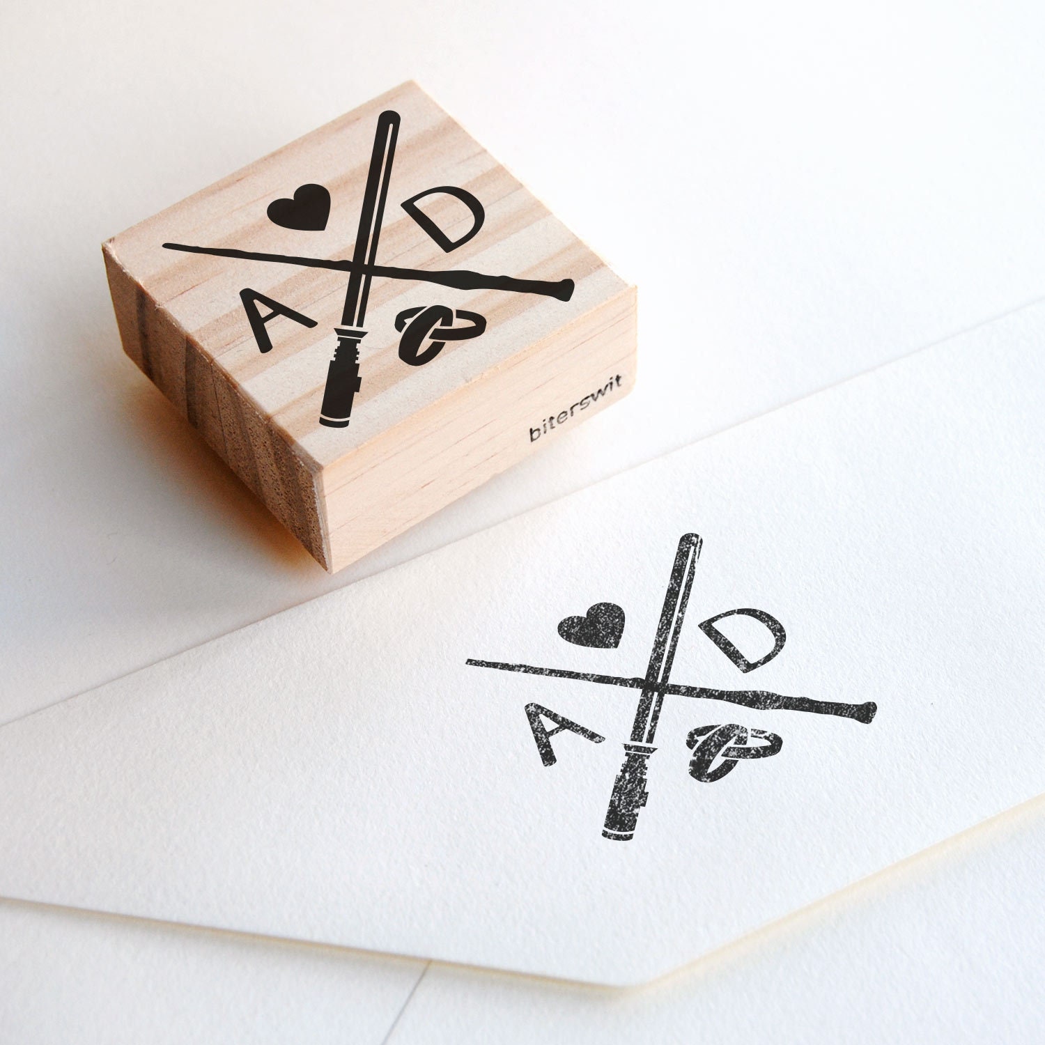 Lightsaber and Magic Wand Crossed Custom Wedding Stamp Geeky Etsy