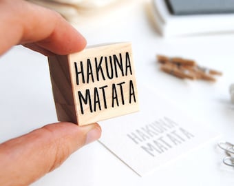 Hakuna Matata rubber stamp, happy stamps for journal, geek no worries stamp, happy life stamp for funny bullet jornal