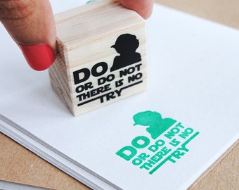 Do or do not there is no try rubber stamp for geeky scrapbook, nerd scrapbook supplies, geek quote, sci-fi rubber stamp for geeky crafter