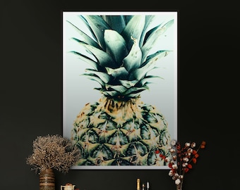 Pineapple Print, Pineapple Wall Art Print, Tropical wall decor, Botanical Art Print, abstract pineapple