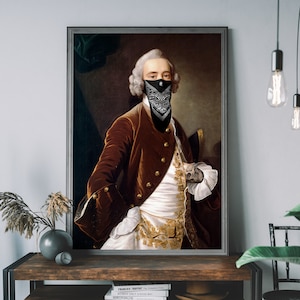 Altered Art Print – Vintage Victorian Portrait, Unique Banksy Style Wall Art