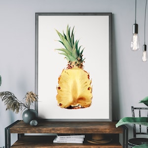Pineapple Photography Print – Tropical Wall Decor, Botanical Art Print, Abstract Pineapple