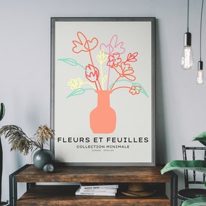 London Flower Market Print – Abstract Wall Art, Retro Floral Poster, Botanical Illustration, Boho Flowers, Minimal Poster