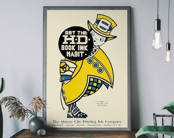 Vintage Advertising Poster, Retro Illustration Wall Art, Trendy Home Decor, Cool Art Print