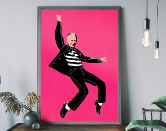 King Charles III's Coronation Art Print – King Elvis Print, British Royal Family Poster, Urban Wall Decor