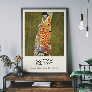 Gustav Klimt Hope II Ausstellungsplakat, Klimt Museum Druck, Modern Art Print, Art Deco Wandkunst