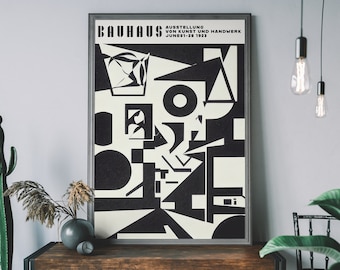 Bauhaus Poster Print – Vintage Geometric Wall Art, Minimalist Abstract Decor