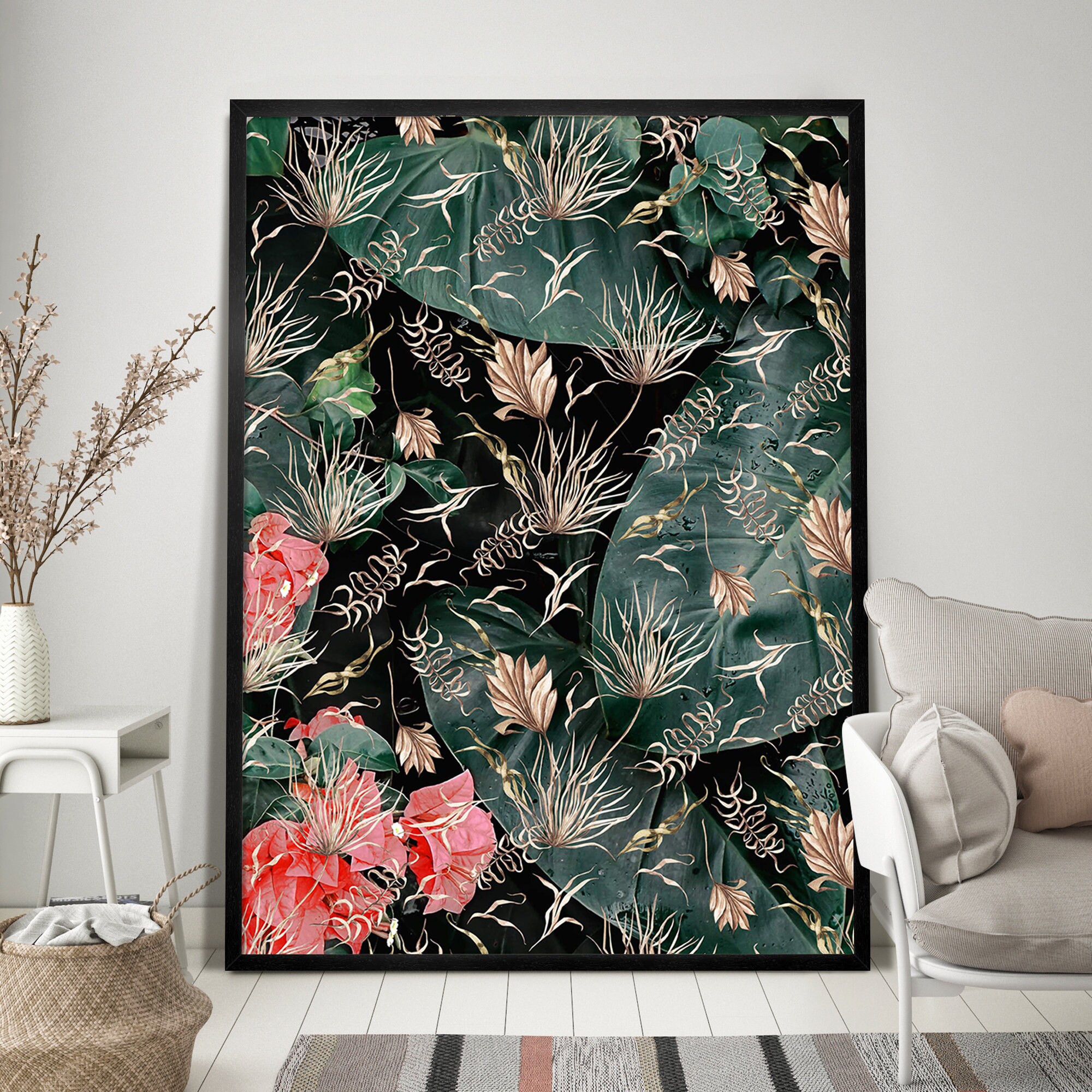 Tropical Plant Wall Art Maximalism Poster Botanical Wall Etsy UK