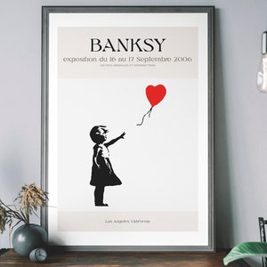 Póster del Museo Banksy: Arte mural con grafiti, arte callejero urbano, impresión de una chica con globo