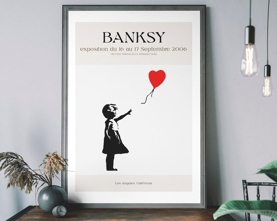 Banksy Museum Poster, Graffiti Wall Art, Urban Street Art, Girl