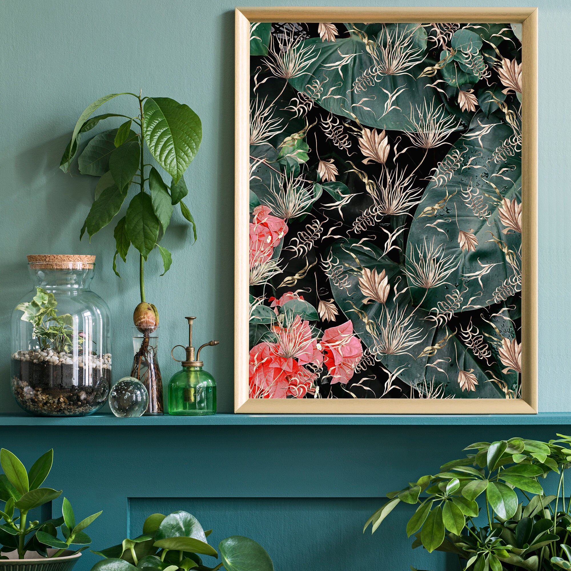 Tropical Plant Wall Art Maximalism Poster Botanical Wall Etsy UK