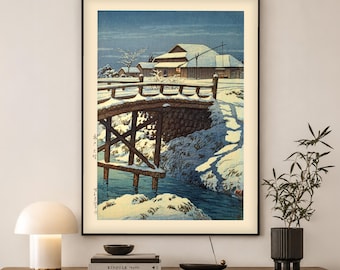 Kawase Hasui Japanese Print | Ono in Mito Woodblock Art | Japanese Wall Art Gift