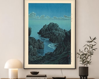 Kawase Hasui Japanese Print | Shinkubo Hachinohe Woodblock Art | Japanese Wall Art Gift