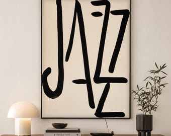 Jazz Typography Poster | Vintage Music Wall Art | Music Lover Gift