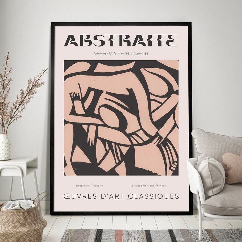 Grabado abstracto vintage de museo — Exposición de bellas artes imagen 4