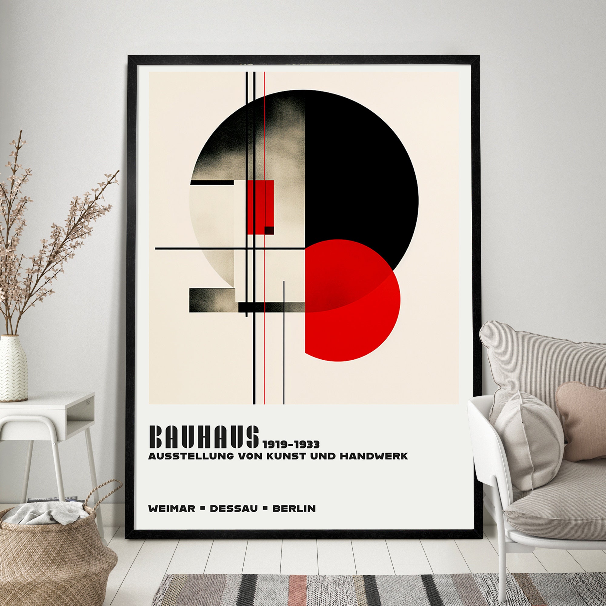 Bauhaus Exhibition Poster, Minimalist Wall Art, Geometric Art Print ...