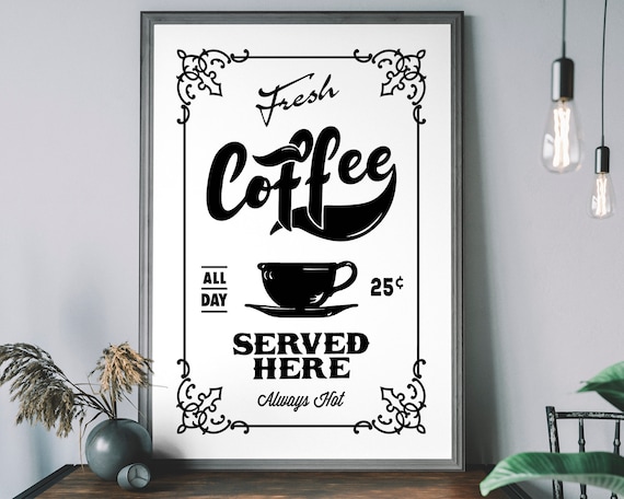 Poster Coffee is always a good idea retro poster – Muurposter