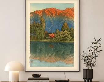 Kawase Hasui Japanese Print | Ao Marsh Morning Woodblock Art | Japan Wall Art Gift