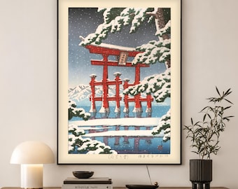 Miyajima in Snow Print | Kawase Hasui Japanese Art | Winter Wall Art Gift