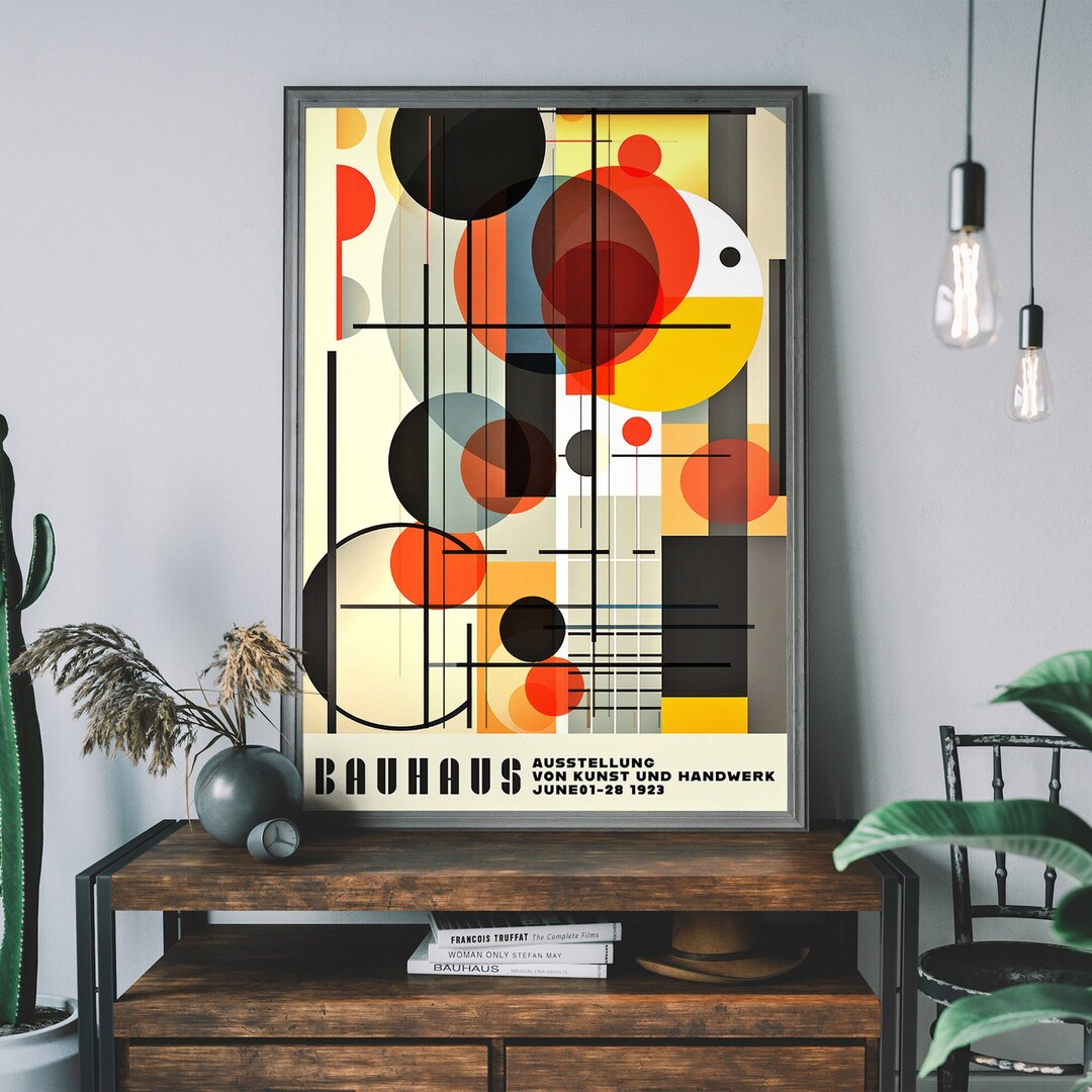 Colourful Bauhaus Geometric Art Print, Minimalist Wall Art, Museum ...