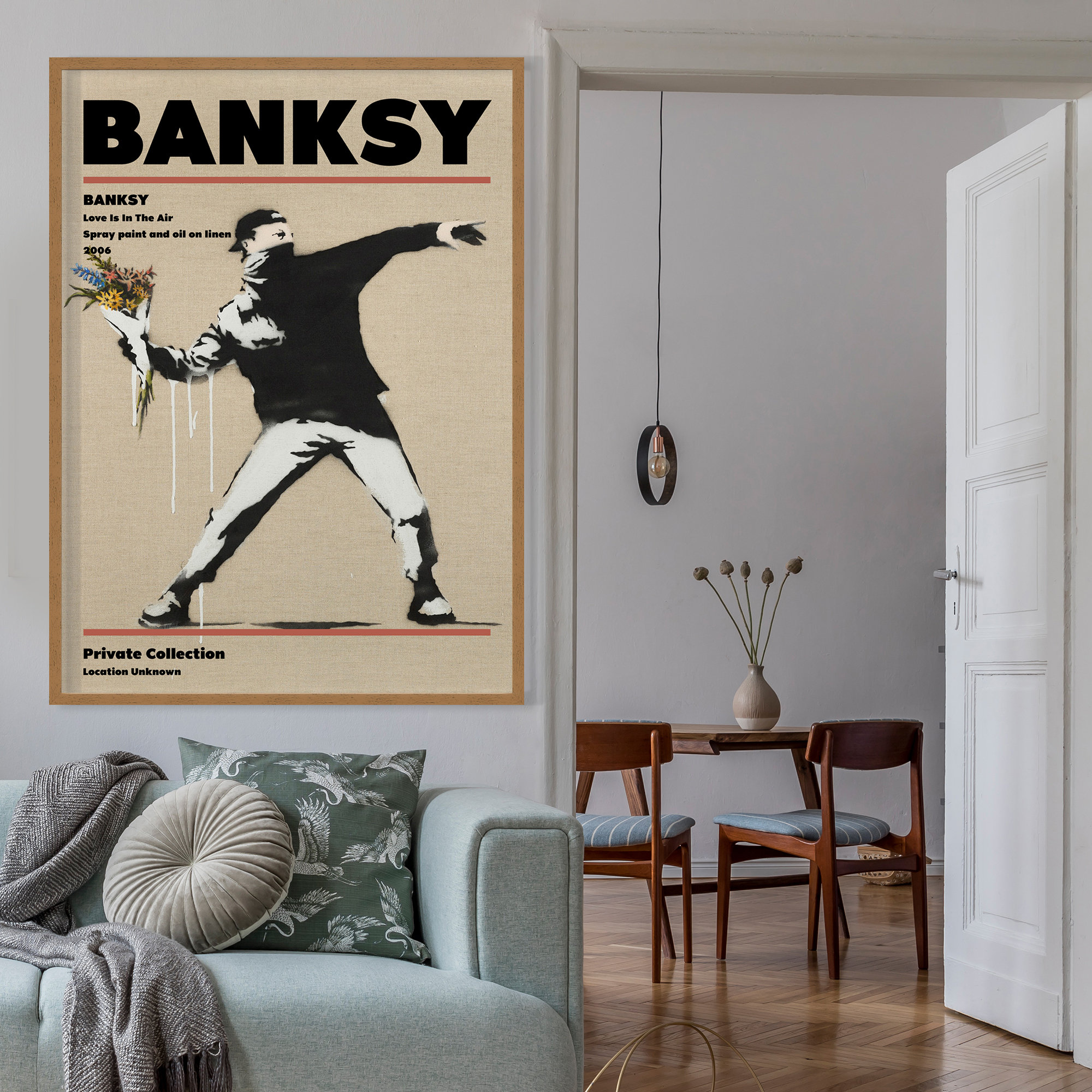 Banksy the Flower Thrower Print – Graffiti Wall Art, Urban