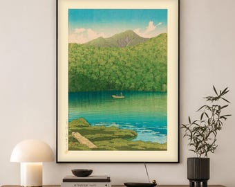 Kawase Hasui Japanese Print | Morning at Tsutanuma Woodblock Art | Zen Nature Wall Decor Gift
