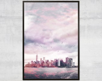 New York Skyline wall art, NYC Poster, Ny Artwork, New York City photography