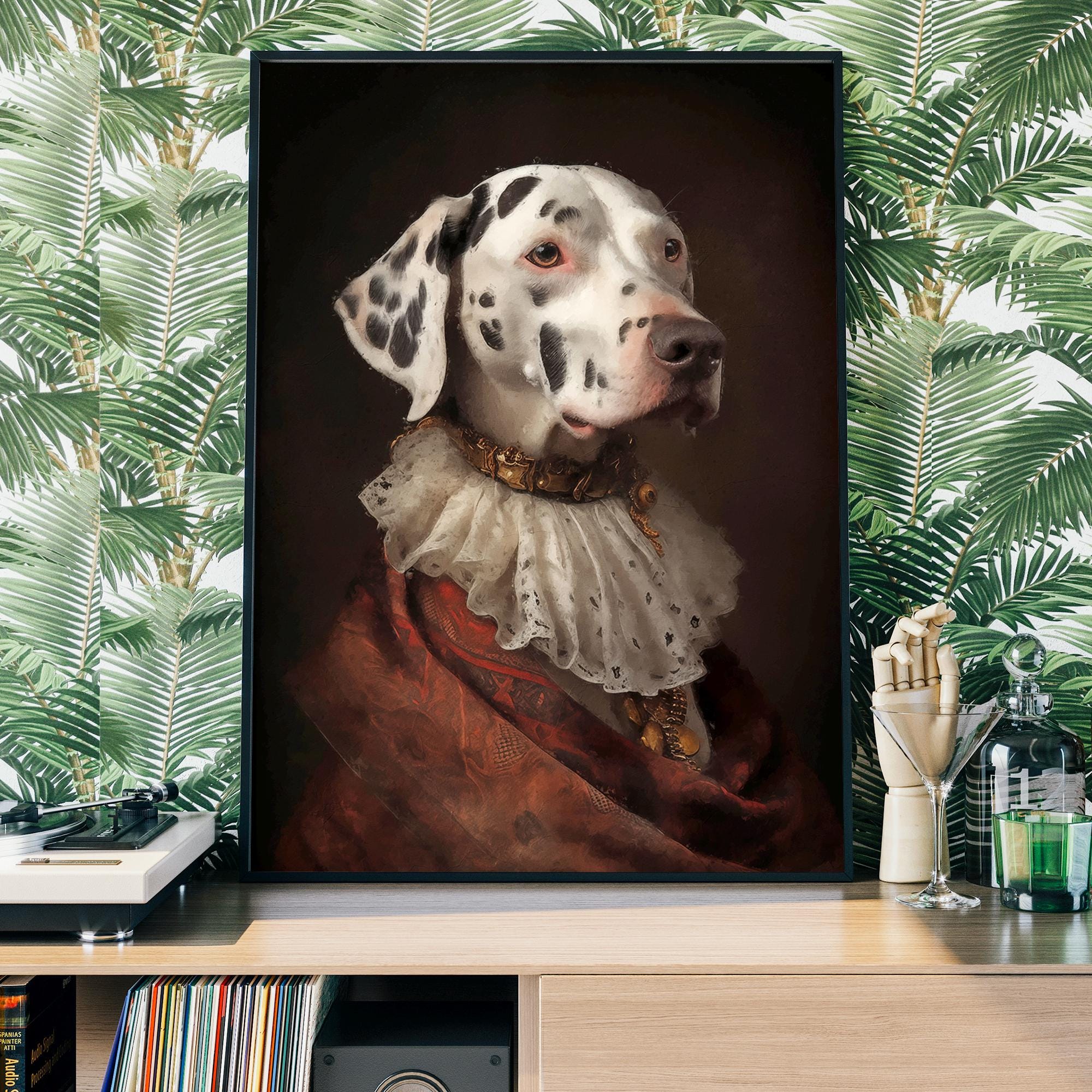 ダルメシアン犬の肖像画プリント — ルネッサンス風の改変アート - Etsy 