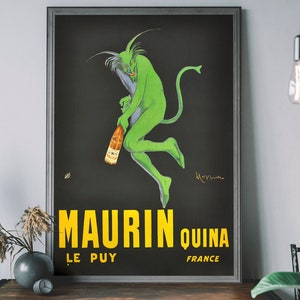 Maurin Quina Vintage Print, Essen & Trinken Wandkunst, Alkohol Werbeposter, Bar Geschenkidee