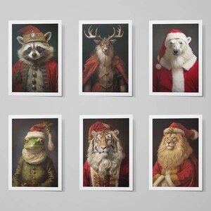 Cartões de Natal com cabeça de animal – Pacote com 6 cartões de Natal divertidos com envelopes