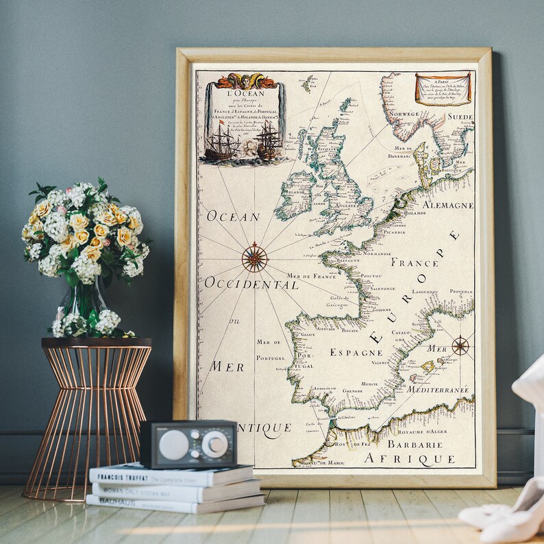 Vintage Europe Map Print — Antique Historical Travel Art - Etsy Canada