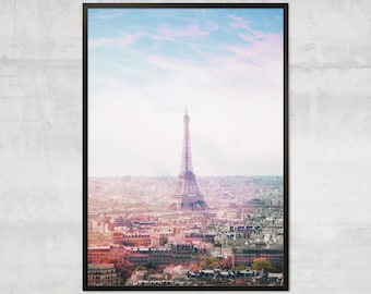 Paris wall art, Eiffel tower wall art, Paris travel print, Paris Artwork, Paris photography, Paris Skyline, Paris Cityscape France