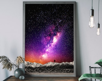 Impresión espacial: regalos para observar las estrellas, decoración de pared de ciencia ficción, impresión de arte espacial y de estrellas