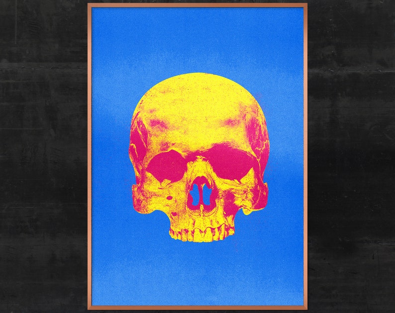 Andy Warhol Print Popart Skull Andy Warhol Skull Print | Etsy