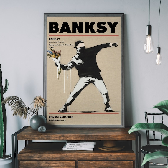 Banksy the Flower Thrower Print – Graffiti Wall Art, Urban