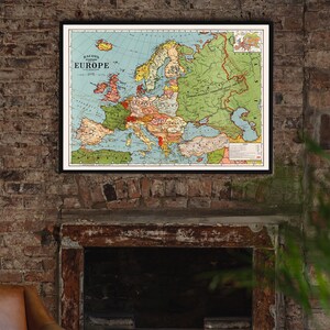Vintage Europe Map, Antique Map Illustration, Vintage Travel Poster ...