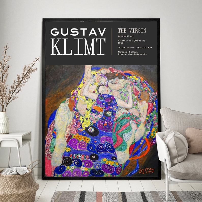 Gustav Klimt Exhibition Poster Klimt the Virgin Vintage Etsy