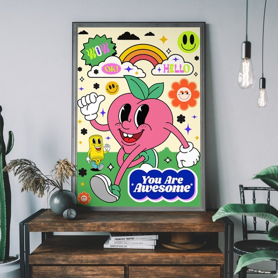 Trendy Kids Typography Print, Cool Nursery Print, Quirky Wall Art, Awesome Wall Art
