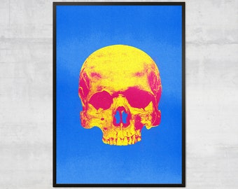 Andy Warhol print, Popart Skull, Andy warhol, skull print, skull art poster, vintage pop art print, gift idea
