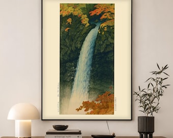 Kawase Hasui Waterfall Print | Kegon Falls Nikko Japanese Art | Nature Wall Art Gift