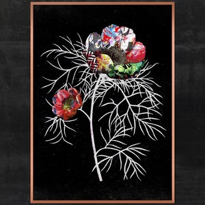 Botanical Abstract Print – Flower Collage, Floral Print, Flower Street Art, Fashion Print