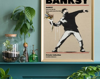 Banksy the Flower Thrower Print – Graffiti Wall Art, Urban Street