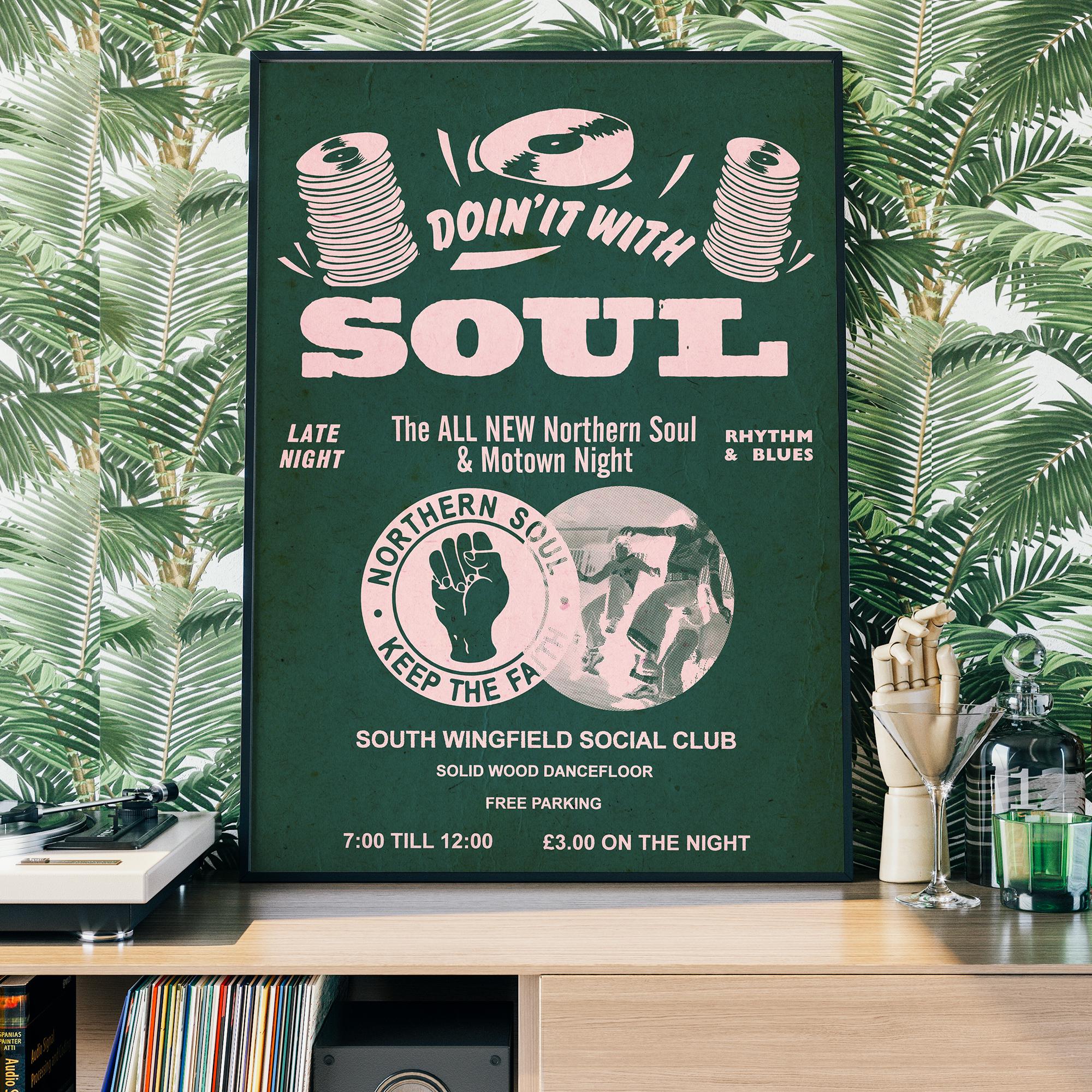 ヴィンテージ・ノーザン・ソウル・ポスター - 音楽引用タイポグラフィ