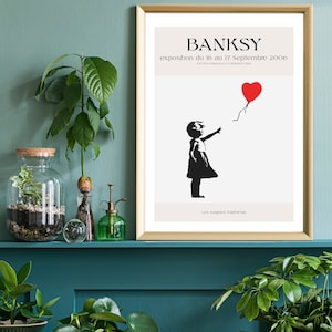 Banksy Museum Poster, Graffiti Wall Art, Urban Street Art, Girl With Balloon Exhibition Poster zdjęcie 7