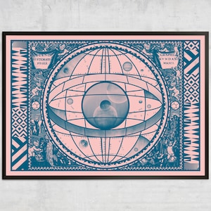 Sceno Systematis Map Print - Astronomie Karte, Space Art, Vintage Landkarte Print, Alte Landkarte Kunstwerk