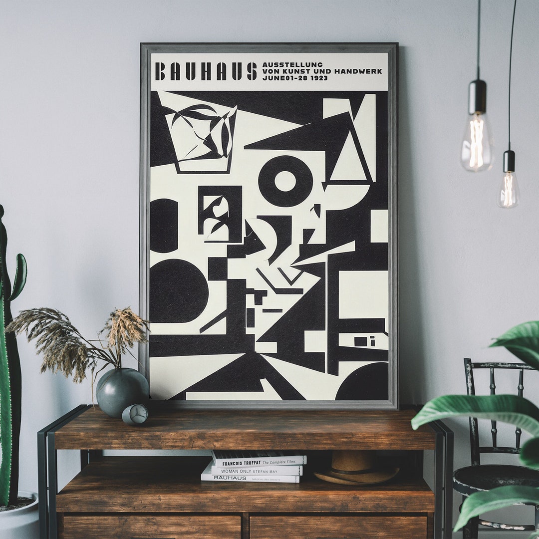 Vintage Bauhaus Exhibition Poster, Minimalist Wall Art, Geometric Art Print, Abstract Decor - Etsy